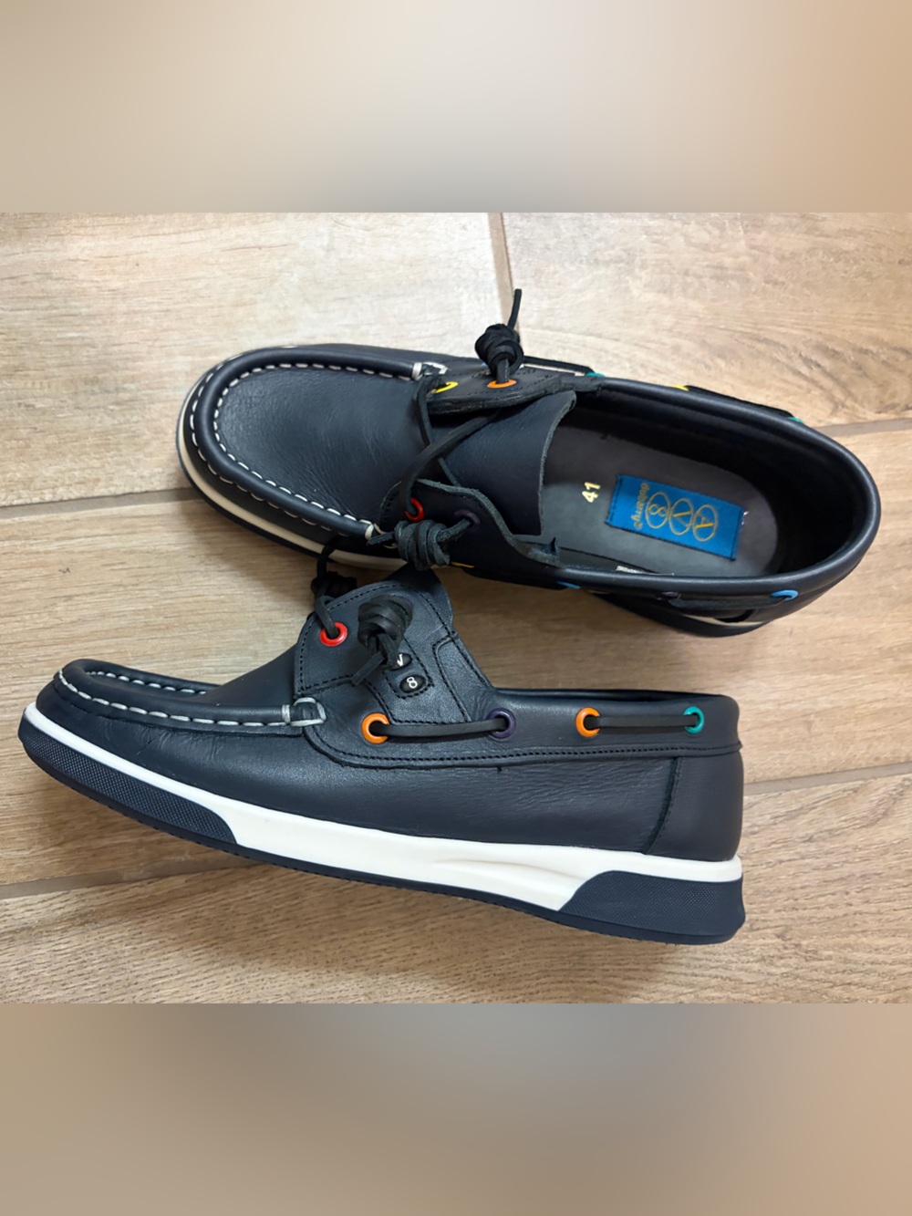 Dubarry AV8 Kapley deck shoes navy Leather vibrant multicolored eyelets size 41